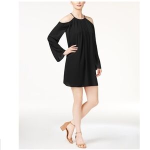 NWT Bar III chiffon cold shoulder long sleeve dress
